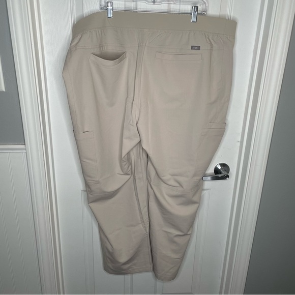 Figs Axim Cargo Scrub Pants in Slate Gray with Neon Yellow Drawstring 5XLT - Picture 3 of 13